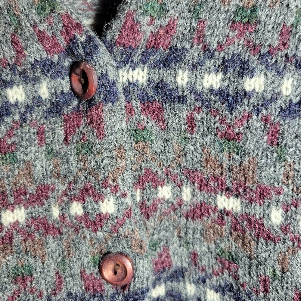 ❤️ 3 for $35 Simons wool multicolor floral grandpa cottagecore vest Cardigan med - Picture 2 of 7